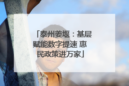 泰州姜堰：基层赋能数字提速 惠民政策进万家