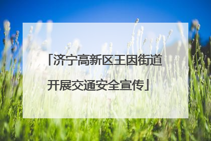 济宁高新区王因街道开展交通安全宣传
