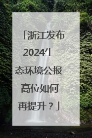 浙江发布2024生态环境公报 高位如何再提升？