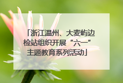 浙江温州、大麦屿边检站组织开展“六一”主题教育系列活动
