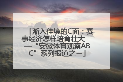 渐入佳境的C面：赛事经济怎样培育壮大——“安徽体育观察ABC”系列报道之三