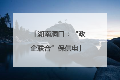 湖南洞口：“政企联合”保供电