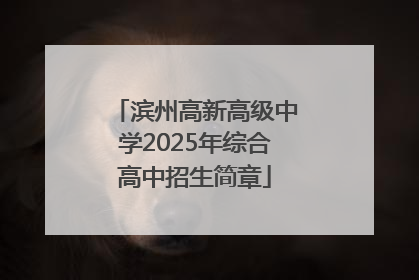 滨州高新高级中学2025年综合高中招生简章