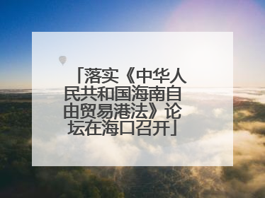 落实《中华人民共和国海南自由贸易港法》论坛在海口召开