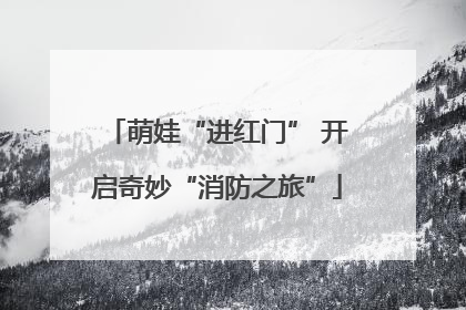 萌娃“进红门” 开启奇妙“消防之旅”