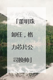 董明珠卸任，格力芯片公司换帅