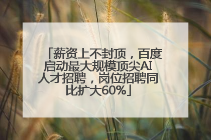 薪资上不封顶，百度启动最大规模顶尖AI人才招聘，岗位招聘同比扩大60%