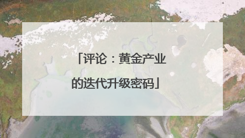 评论：黄金产业的迭代升级密码