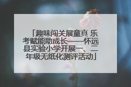 趣味闯关展童真 乐考赋能助成长——怀远县实验小学开展一、二年级无纸化测评活动