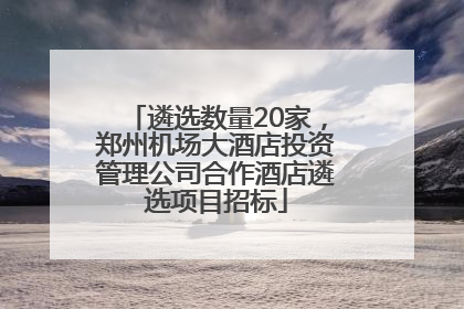 遴选数量20家，郑州机场大酒店投资管理公司合作酒店遴选项目招标
