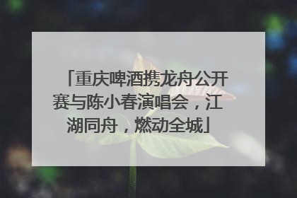重庆啤酒携龙舟公开赛与陈小春演唱会，江湖同舟，燃动全城