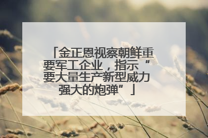 金正恩视察朝鲜重要军工企业，指示“要大量生产新型威力强大的炮弹”
