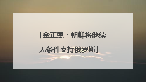 金正恩：朝鲜将继续无条件支持俄罗斯