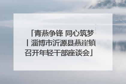 青燕争锋 同心筑梦丨淄博市沂源县燕崖镇召开年轻干部座谈会