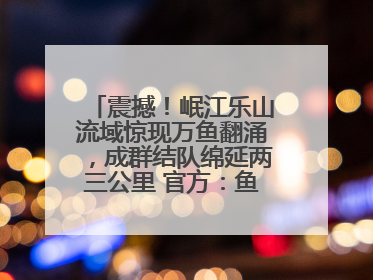 震撼！岷江乐山流域惊现万鱼翻涌，成群结队绵延两三公里 官方：鱼群在此产卵