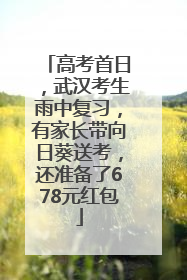 高考首日，武汉考生雨中复习，有家长带向日葵送考，还准备了678元红包