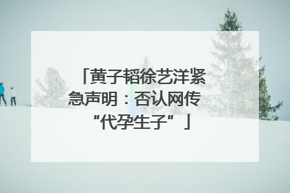 黄子韬徐艺洋紧急声明：否认网传 “代孕生子”