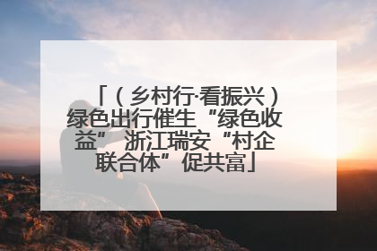（乡村行·看振兴）绿色出行催生“绿色收益” 浙江瑞安“村企联合体”促共富