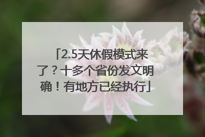 2.5天休假模式来了？十多个省份发文明确！有地方已经执行