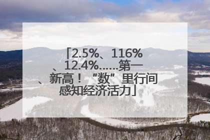2.5%、116%、12.4%……第一、新高！“数”里行间感知经济活力