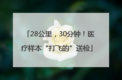 28公里，30分钟！医疗样本“打飞的”送检